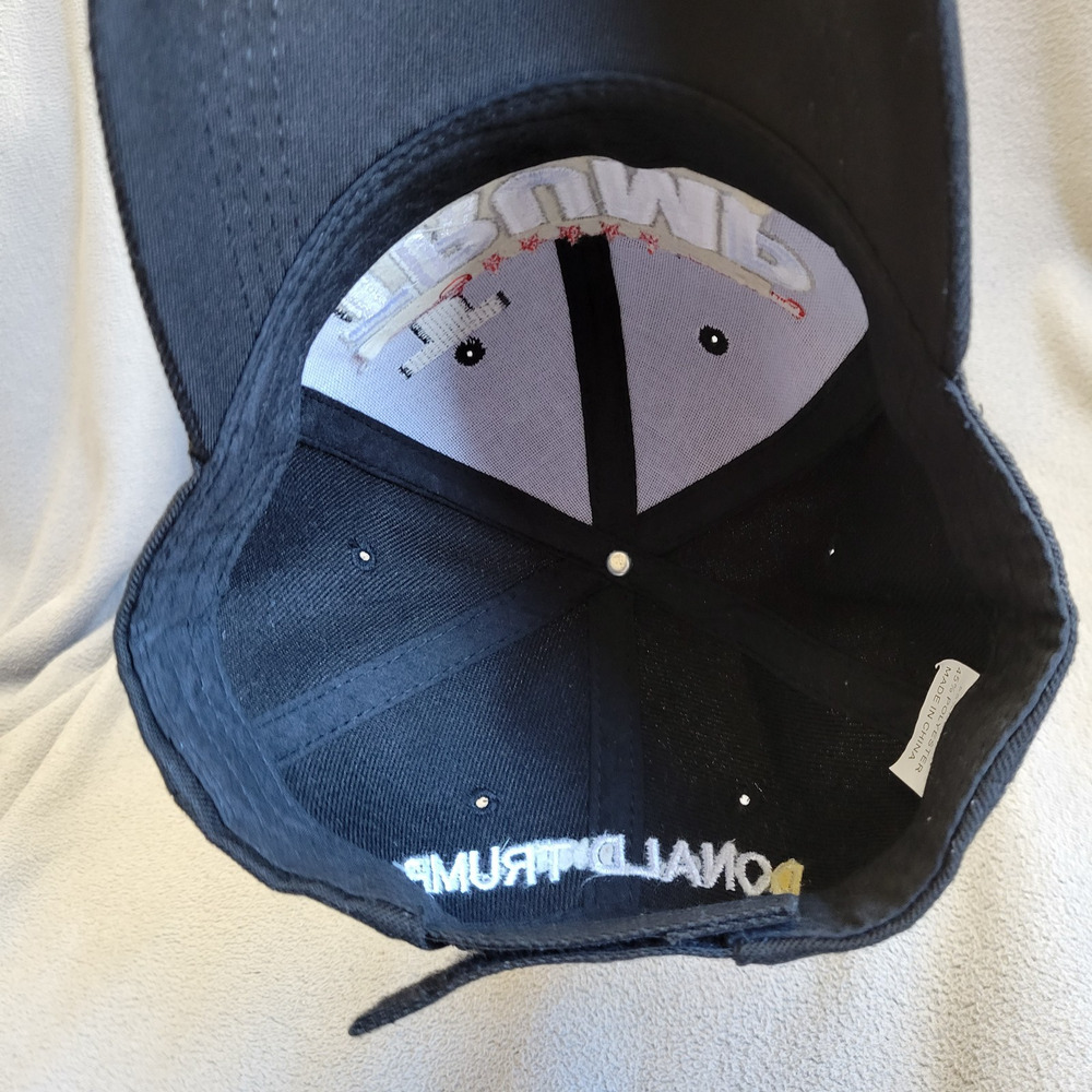 TRUMP HAT Cap Black Adjustable Gold Signature Embroidered 45 Stars MAGA Red - Picture 7 of 9